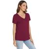 GYS Bamboo Viscose Pajamas Tops for Women, Cooling Basic T-Shirt, Soft Short Sleeve Sleep Shirts, Lightweight Pj Shirt(Wine)
