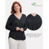 GYS Bamboo Viscose Sleep Shirt for Women, Long Sleeve Relaxed-Fit Casual Tee Shirt, Soft Cozy Pajama Tops(Black)
