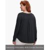 GYS Bamboo Viscose Sleep Shirt for Women, Long Sleeve Relaxed-Fit Casual Tee Shirt, Soft Cozy Pajama Tops(Black)