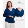 GYS Bamboo Viscose Sleep Shirt for Women, Long Sleeve Relaxed-Fit Casual Tee Shirt, Soft Cozy Pajama Tops(Ink Blue)