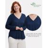 GYS Bamboo Viscose Sleep Shirt for Women, Long Sleeve Relaxed-Fit Casual Tee Shirt, Soft Cozy Pajama Tops(Navy)