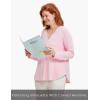 GYS Bamboo Viscose Sleep Shirt for Women, Long Sleeve Relaxed-Fit Casual Tee Shirt, Soft Cozy Pajama Tops(Pink)