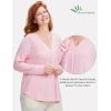 GYS Bamboo Viscose Sleep Shirt for Women, Long Sleeve Relaxed-Fit Casual Tee Shirt, Soft Cozy Pajama Tops(Pink)