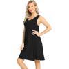 GYS Bamboo Viscose Sleepwear for Women Sleeveless Nightgowns Soft Tank Sleep Shirts Ladies Pajama Night Dress(Black)