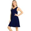 GYS Bamboo Viscose Sleepwear for Women Sleeveless Nightgowns Soft Tank Sleep Shirts Ladies Pajama Night Dress(Navy)