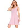 GYS Bamboo Viscose Sleepwear for Women Sleeveless Nightgowns Soft Tank Sleep Shirts Ladies Pajama Night Dress(Pink)