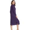 GYS Bamboo Viscose Soft Women’s Nightgowns Comfy Long Sleeve V Neck Sleep Dress(Deep Purple)