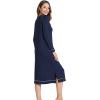 GYS Bamboo Viscose Soft Women’s Nightgowns Comfy Long Sleeve V Neck Sleep Dress(Navy)