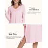GYS Bamboo Viscose Soft Women’s Nightgowns Comfy Long Sleeve V Neck Sleep Dress(Pink)