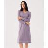 GYS Bamboo Viscose Soft Women’s Nightgowns Comfy Long Sleeve V Neck Sleep Dress(Violet)