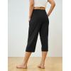GYS Bamboo Viscose Women Pajama Pants Comfy Capri Lounge Pants with Pockets(Black)