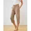 GYS Bamboo Viscose Women Pajama Pants Comfy Capri Lounge Pants with Pockets(Camel)