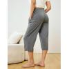 GYS Bamboo Viscose Women Pajama Pants Comfy Capri Lounge Pants with Pockets(Dark Heather Grey)