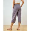 GYS Bamboo Viscose Women Pajama Pants Comfy Capri Lounge Pants with Pockets(Purplish Grey)