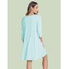GYS Bamboo Viscose Women’s Nightgowns 3/4 Sleeve V Neck Comfy Knee-length Sleepwear(Aqua)