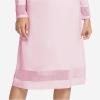 GYS Bamboo Viscose Women’s Nightgowns Long Sleeve Spliced Lace Sleep Shirts(Pink)