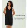 GYS Bamboo Viscose Women’s Nightgowns V Neck Sleeveless Tank Pajama Dress for Women(Black)
