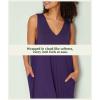 GYS Bamboo Viscose Women’s Nightgowns V Neck Sleeveless Tank Pajama Dress for Women(Deep Purple)