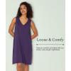 GYS Bamboo Viscose Women’s Nightgowns V Neck Sleeveless Tank Pajama Dress for Women(Deep Purple)