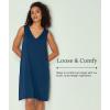 GYS Bamboo Viscose Women’s Nightgowns V Neck Sleeveless Tank Pajama Dress for Women(Ink Blue)