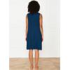 GYS Bamboo Viscose Women’s Nightgowns V Neck Sleeveless Tank Pajama Dress for Women(Ink Blue)