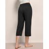 GYS Bamboo Viscose Women’s Pajama Bottoms High Waist Capri Lounge Pants with Pockets(Black)