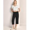 GYS Bamboo Viscose Women’s Pajama Bottoms High Waist Capri Lounge Pants with Pockets(Black)