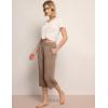 GYS Bamboo Viscose Women’s Pajama Bottoms High Waist Capri Lounge Pants with Pockets(Camel)