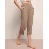 GYS Bamboo Viscose Women’s Pajama Bottoms High Waist Capri Lounge Pants with Pockets(Camel)