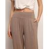 GYS Bamboo Viscose Women’s Pajama Bottoms High Waist Capri Lounge Pants with Pockets(Camel)