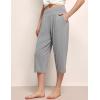 GYS Bamboo Viscose Women’s Pajama Bottoms High Waist Capri Lounge Pants with Pockets(Heather Grey)