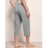 GYS Bamboo Viscose Women’s Pajama Bottoms High Waist Capri Lounge Pants with Pockets(Heather Grey)