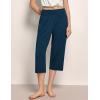 GYS Bamboo Viscose Women’s Pajama Bottoms High Waist Capri Lounge Pants with Pockets(Ink Blue)