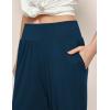 GYS Bamboo Viscose Women’s Pajama Bottoms High Waist Capri Lounge Pants with Pockets(Ink Blue)