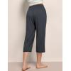 GYS Bamboo Viscose Women’s Pajama Bottoms High Waist Capri Lounge Pants with Pockets(Midnight Blue)
