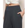 GYS Bamboo Viscose Women’s Pajama Bottoms High Waist Capri Lounge Pants with Pockets(Midnight Blue)
