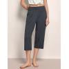 GYS Bamboo Viscose Women’s Pajama Bottoms High Waist Capri Lounge Pants with Pockets(Midnight Blue)