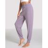 GYS Bamboo Viscose Women’s Pajama Bottoms High Waist Pajama Pants with Drawstring(Violet)