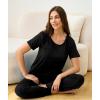 GYS Bamboo Viscose Women’s Pajama Set Short Sleeve 2 Piece Soft Sleep Sets for Women(Black)