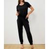 GYS Bamboo Viscose Women’s Pajama Set Short Sleeve 2 Piece Soft Sleep Sets for Women(Black)