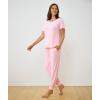GYS Bamboo Viscose Women’s Pajama Set Short Sleeve 2 Piece Soft Sleep Sets for Women(Pink)