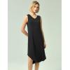 GYS Bamboo-Derived Viscose Women’s Nightgowns Sleeveless V Neck Tank Night Dress(Black)