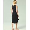 GYS Bamboo-Derived Viscose Women’s Nightgowns Sleeveless V Neck Tank Night Dress(Black)