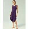 GYS Bamboo-Derived Viscose Women’s Nightgowns Sleeveless V Neck Tank Night Dress(Deep Purple)