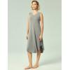GYS Bamboo-Derived Viscose Women’s Nightgowns Sleeveless V Neck Tank Night Dress(Heather Grey)