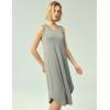 GYS Bamboo-Derived Viscose Women’s Nightgowns Sleeveless V Neck Tank Night Dress(Heather Grey)