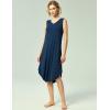 GYS Bamboo-Derived Viscose Women’s Nightgowns Sleeveless V Neck Tank Night Dress(Ink Blue)