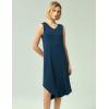 GYS Bamboo-Derived Viscose Women’s Nightgowns Sleeveless V Neck Tank Night Dress(Ink Blue)