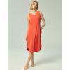 GYS Bamboo-Derived Viscose Women’s Nightgowns Sleeveless V Neck Tank Night Dress(Peach Pink)