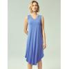 GYS Bamboo-Derived Viscose Women’s Nightgowns Sleeveless V Neck Tank Night Dress(Sky Blue)